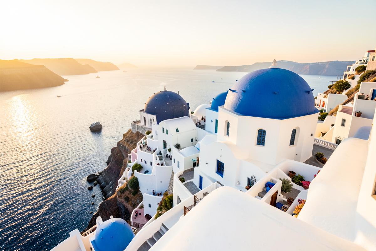 A sunlit Santorini holiday